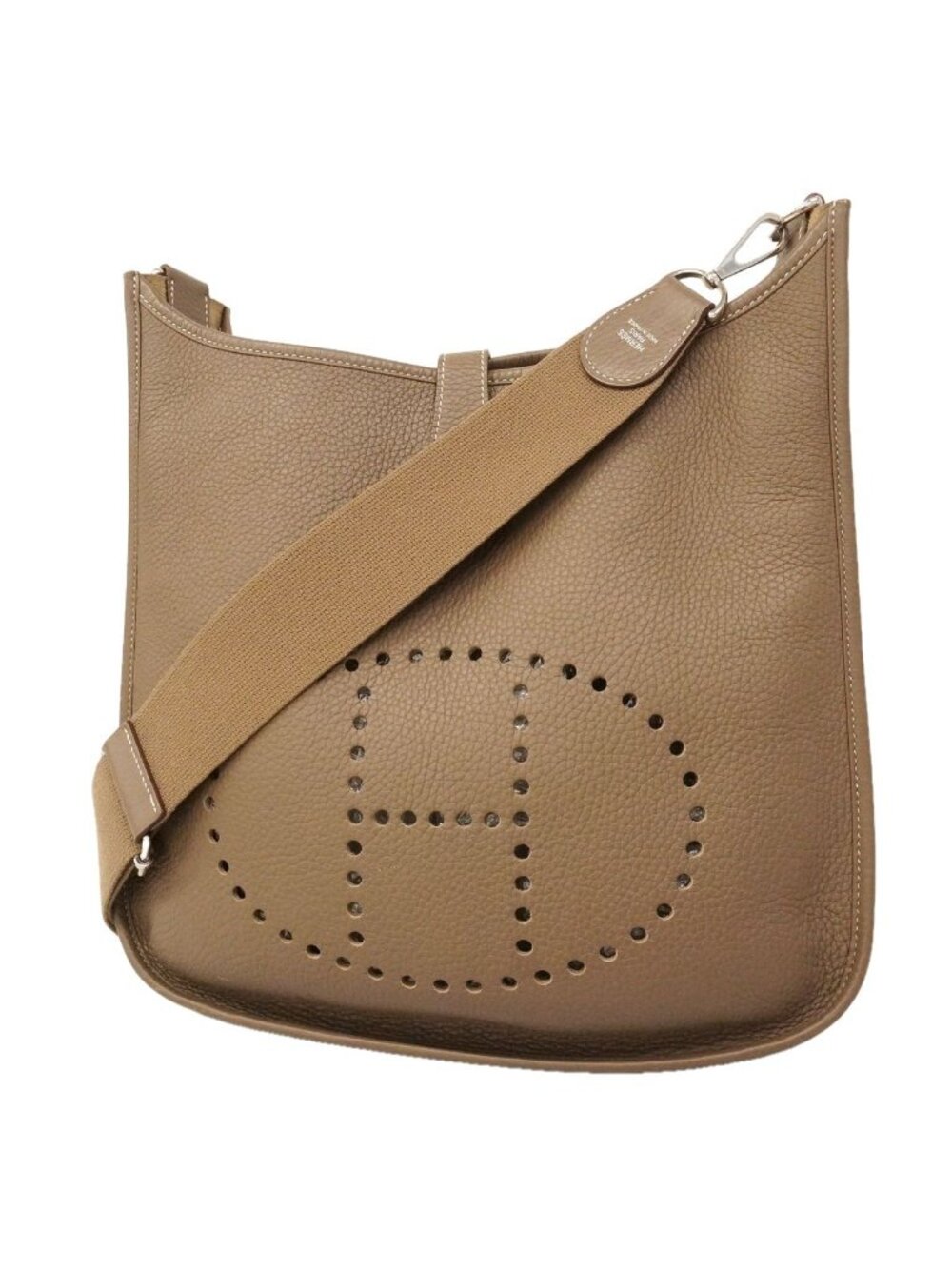 Hermes Shoulder Bag Evelyne 3 GM Taurillon Clemence Etoupe